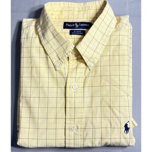 Polo Ralph Lauren Blake Short Sleeve Uellow/Blue Mens Shirt -XL Yellow/Blue